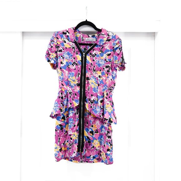 Alice McCall Size 6 Retro Punk Full Zipper Tiered Mini Dress - Picture 2 of 8